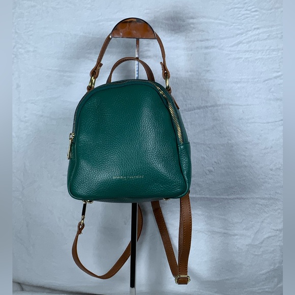 Divina Firenze Handbags - Divina Firenze Green and Brown Leather Backpack
